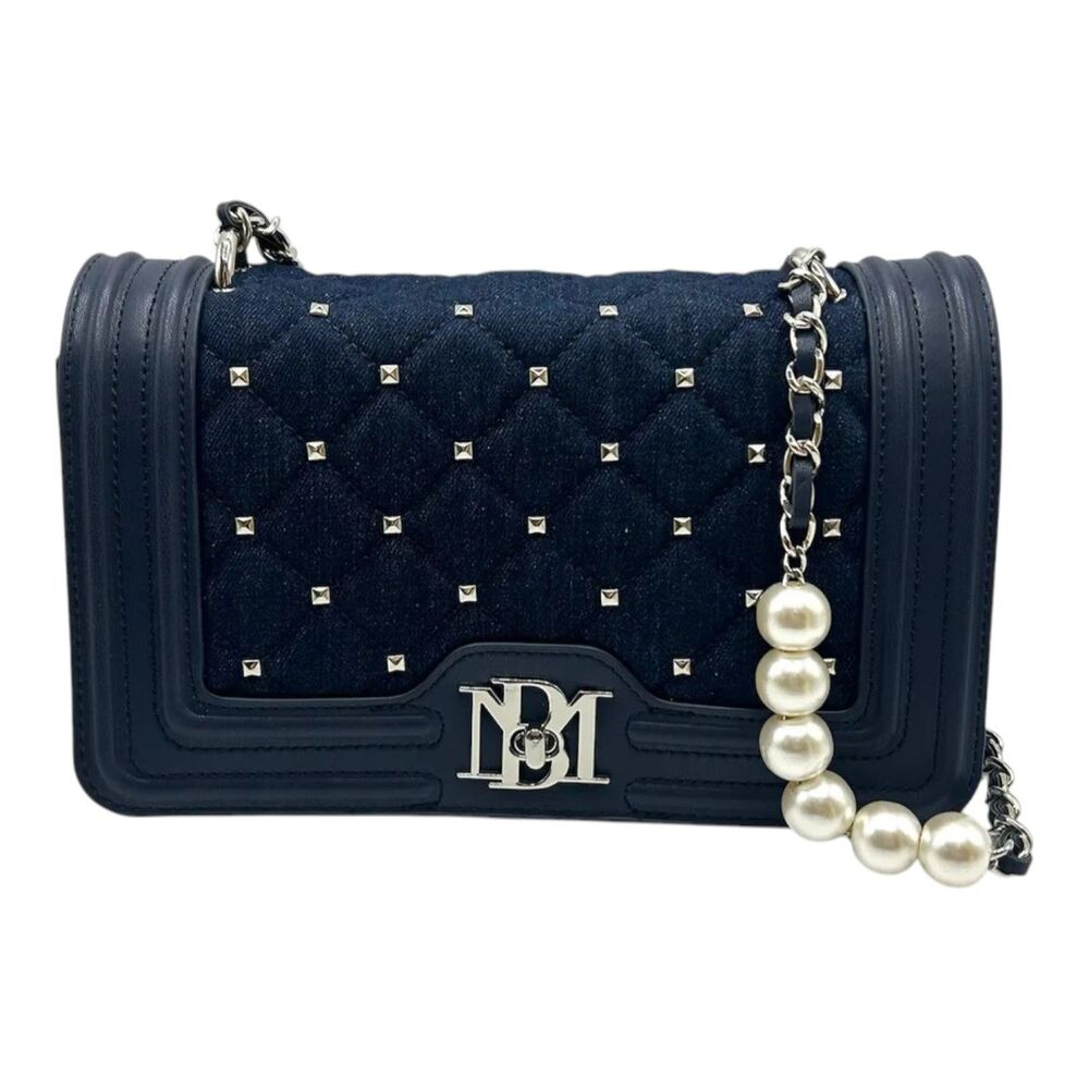 Badgley Mischka Quilted Denim Crossbody Navy Bag NWT (MSRP: $159)